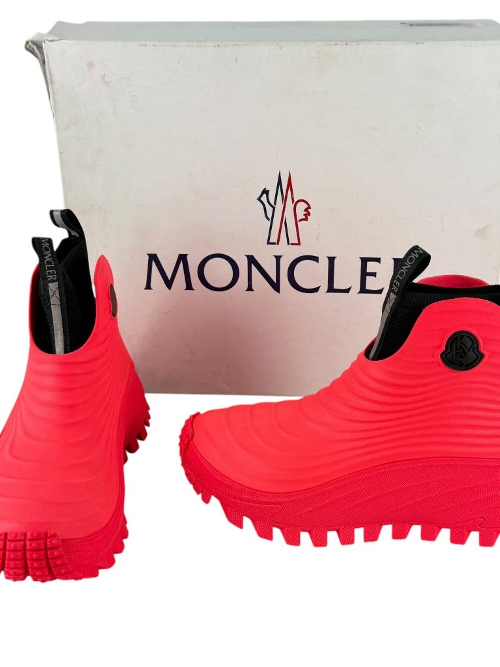 MONCLER Acqua High X Alicia Keys Pink Removable Sock Rubber Rain Boots 37 - 7US